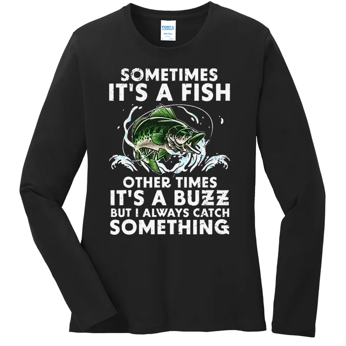 Cool Fishing Design For  Fishing Rod Fish Fisherman Ladies Long Sleeve Shirt