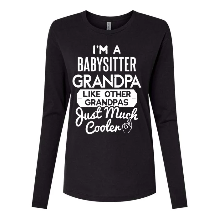 Cool Fathers Day Design Sitter Grandpa Gift Womens Cotton Relaxed Long Sleeve T-Shirt