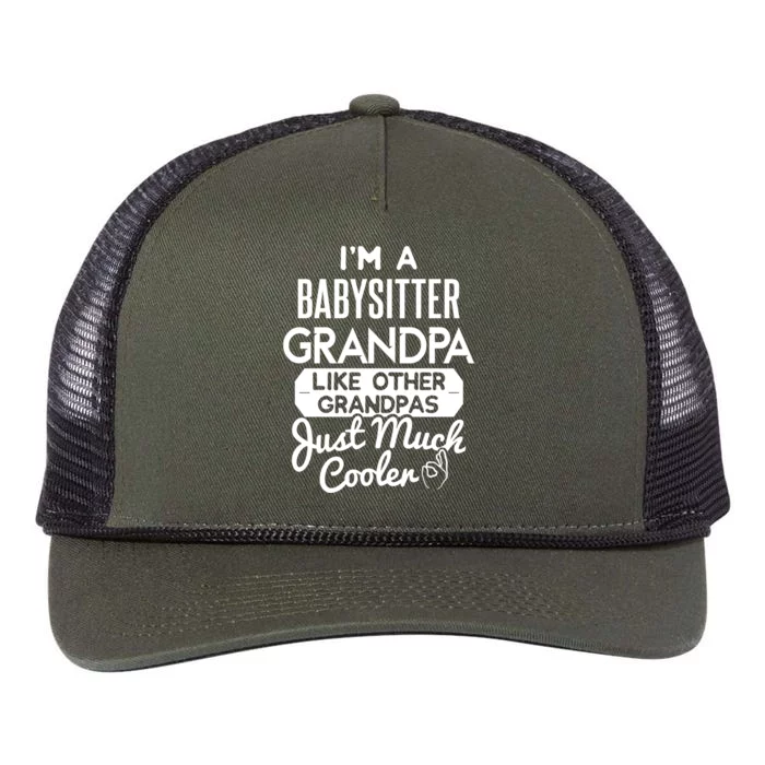 Cool Fathers Day Design Sitter Grandpa Gift Retro Rope Trucker Hat Cap