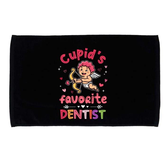 Cupid's Favorite Dentist Funny Valentines Day Dental Gift Microfiber Hand Towel