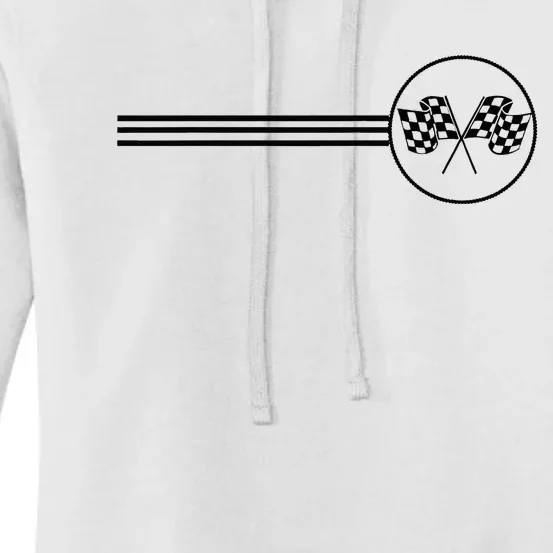 Checker Flag Dirt Track Racing Checkered Flag Racing Rally Women's Pullover Hoodie