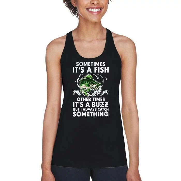 Cool Fishing Design For Fisher Fishing Rod Fish Fisherman Gift Women's Racerback Tank