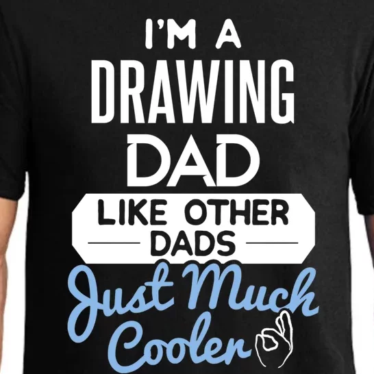 Cool Fathers Day Funny Gift Drawing Dad Gift Pajama Set