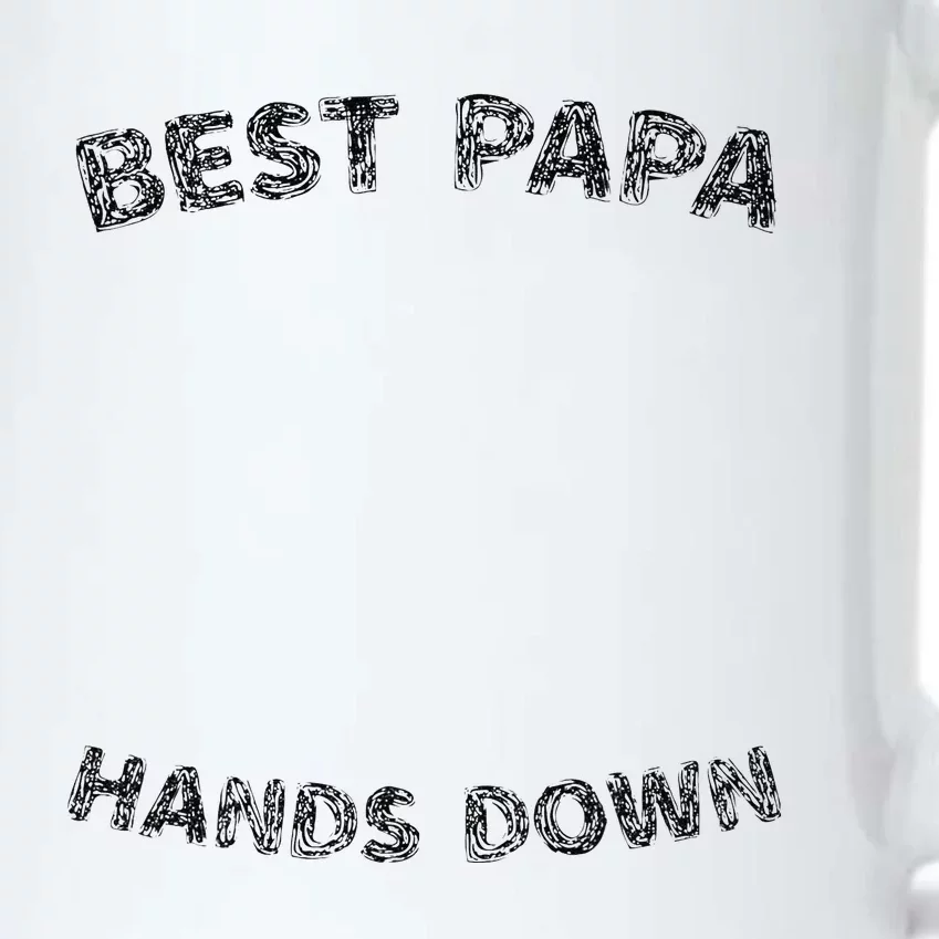 Cool FatherS Daycraft Handprints Best Papa Hands Down Black Color Changing Mug