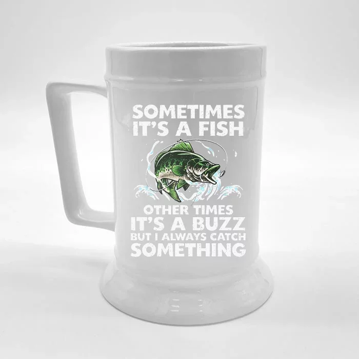 Cool Fishing Design For Fishing Rod Fish Fisherman Front & Back Beer Stein