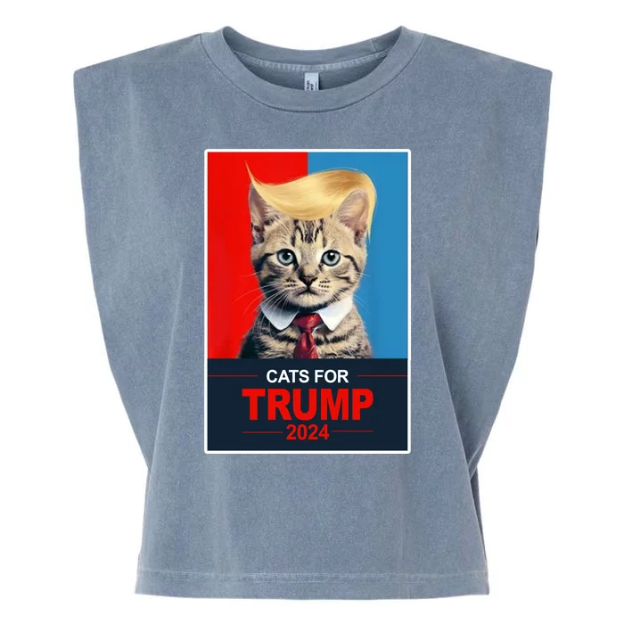 Cats For Donald Trump 2024 Election Garment-Dyed Women's Muscle Tee