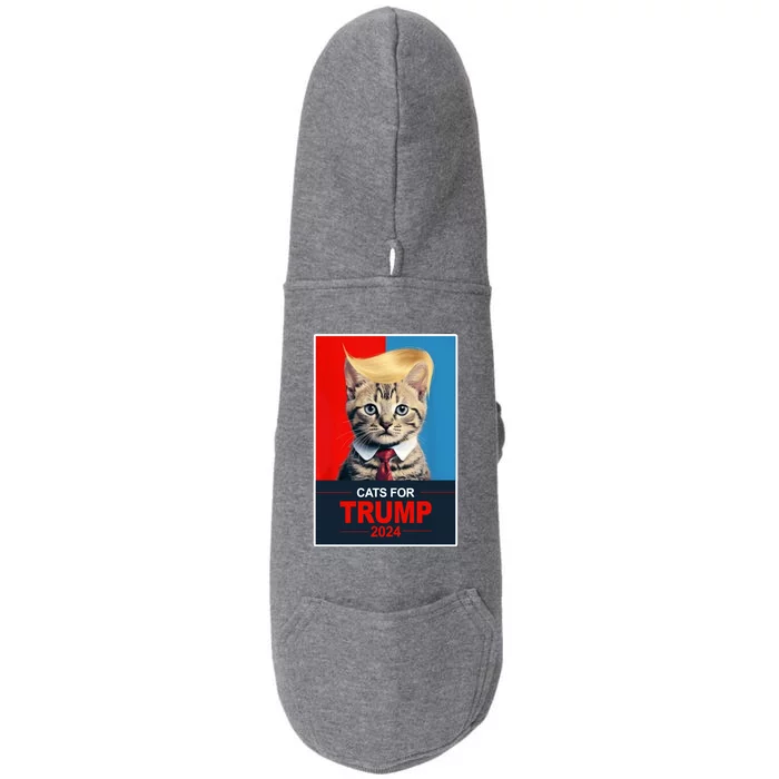 Cats For Donald Trump 2024 Election Doggie 3-End Fleece Hoodie