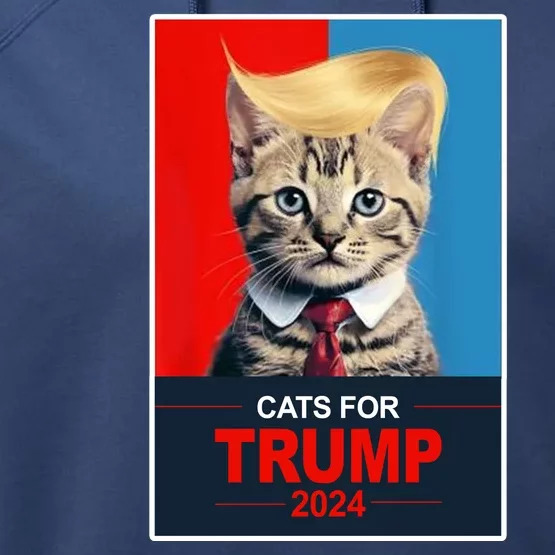 Cats For Donald Trump 2024 Election Performance Fleece Hoodie