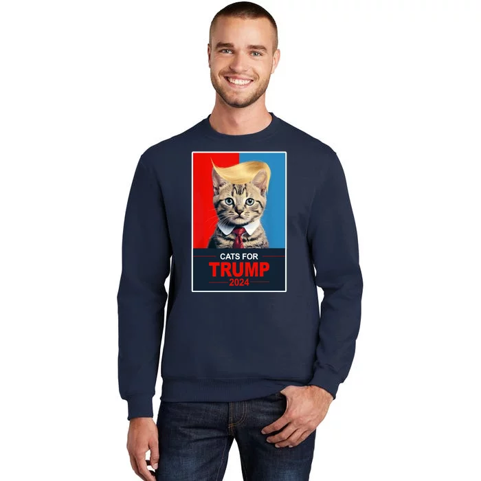 Cats For Donald Trump 2024 Election Tall Sweatshirt