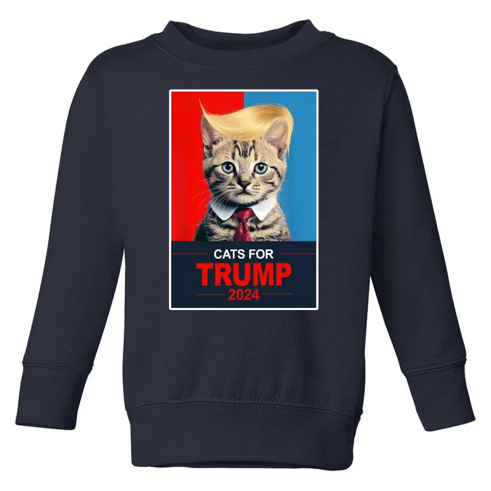 Cats For Donald Trump 2024 Election Toddler Sweatshirt