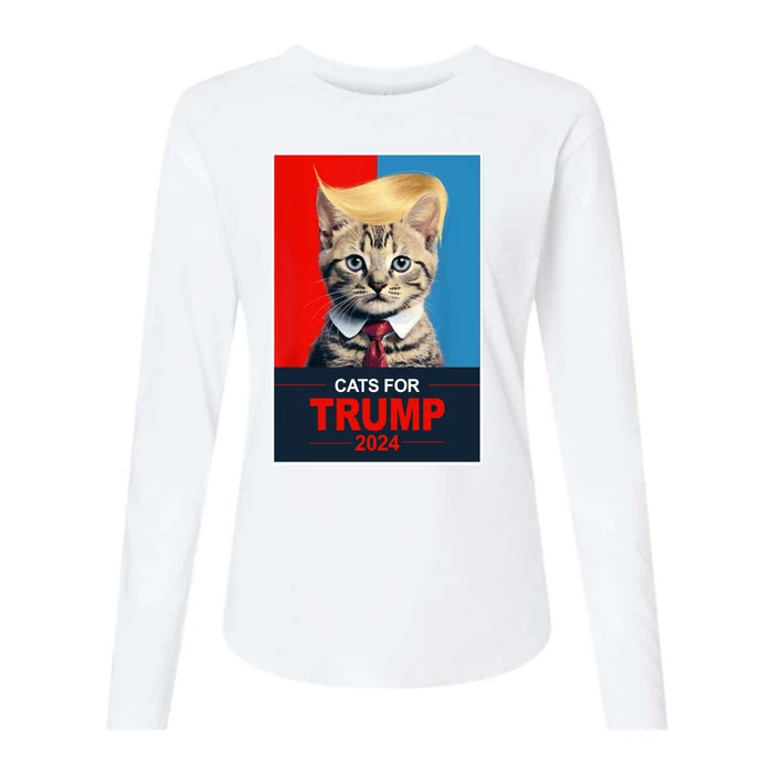 Cats For Donald Trump 2024 Election Womens Cotton Relaxed Long Sleeve T-Shirt