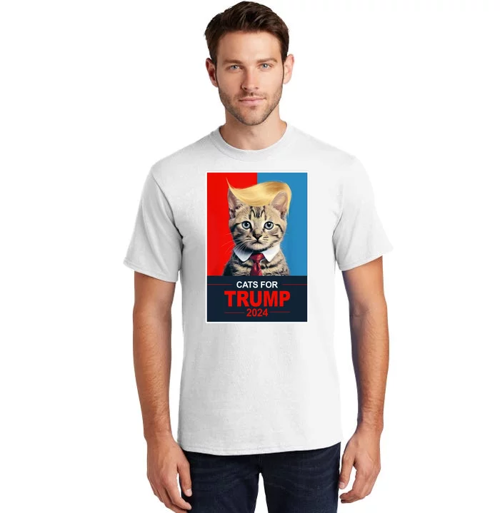 Cats For Donald Trump 2024 Election Tall T-Shirt