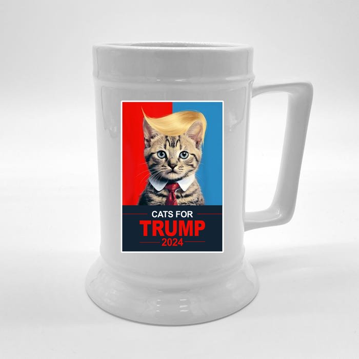 Cats For Donald Trump 2024 Election Front & Back Beer Stein