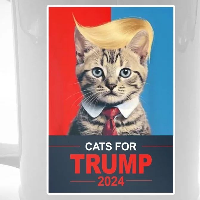 Cats For Donald Trump 2024 Election Front & Back Beer Stein