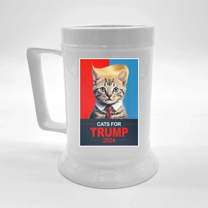 Cats For Donald Trump 2024 Election Front & Back Beer Stein