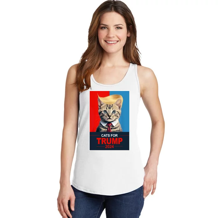 Cats For Donald Trump 2024 Election Ladies Essential Tank