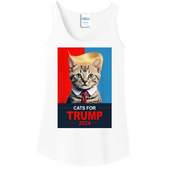 Cats For Donald Trump 2024 Election Ladies Essential Tank