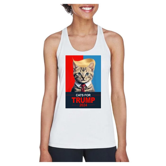 Cats For Donald Trump 2024 Election Women's Racerback Tank