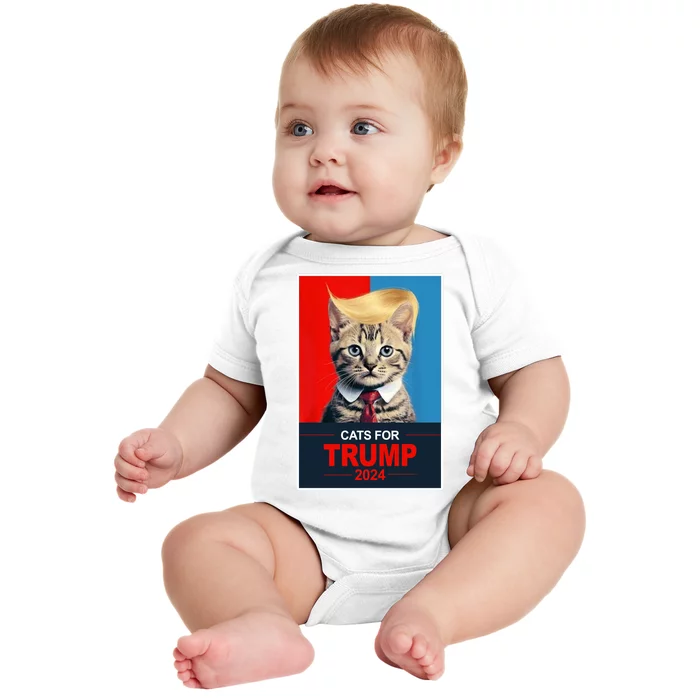 Cats For Donald Trump 2024 Election Baby Bodysuit