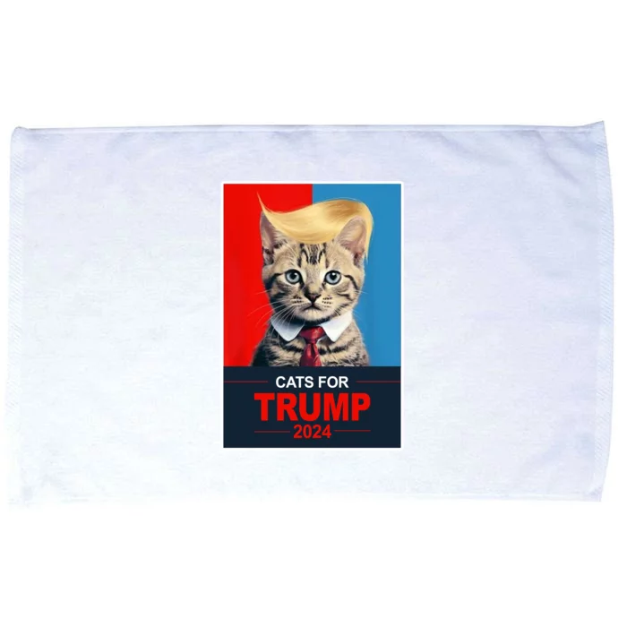 Cats For Donald Trump 2024 Election Microfiber Hand Towel