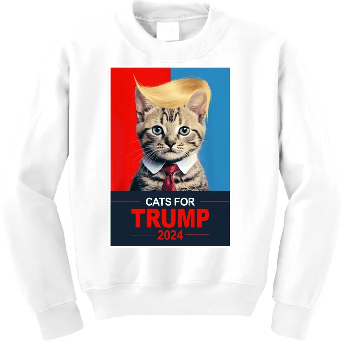 Cats For Donald Trump 2024 Election Kids Sweatshirt