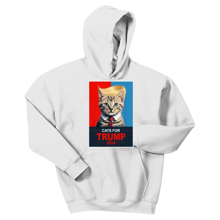 Cats For Donald Trump 2024 Election Kids Hoodie