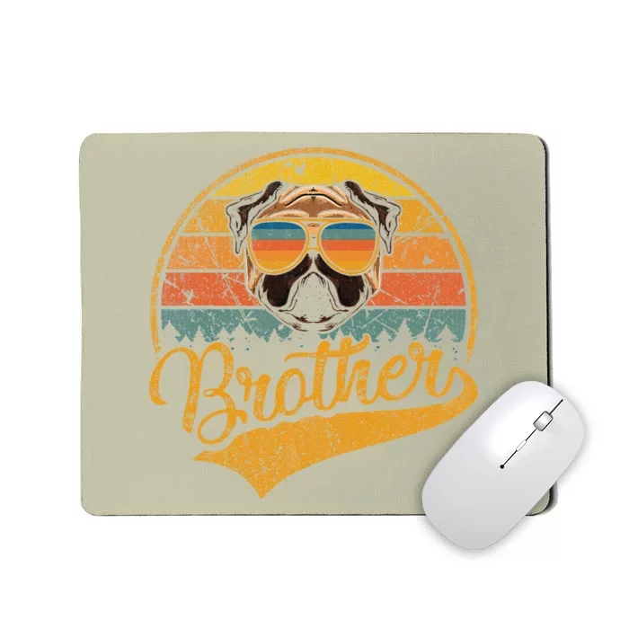 Cool Father's Day Gifts Retro Vintage Pug Brother Mousepad