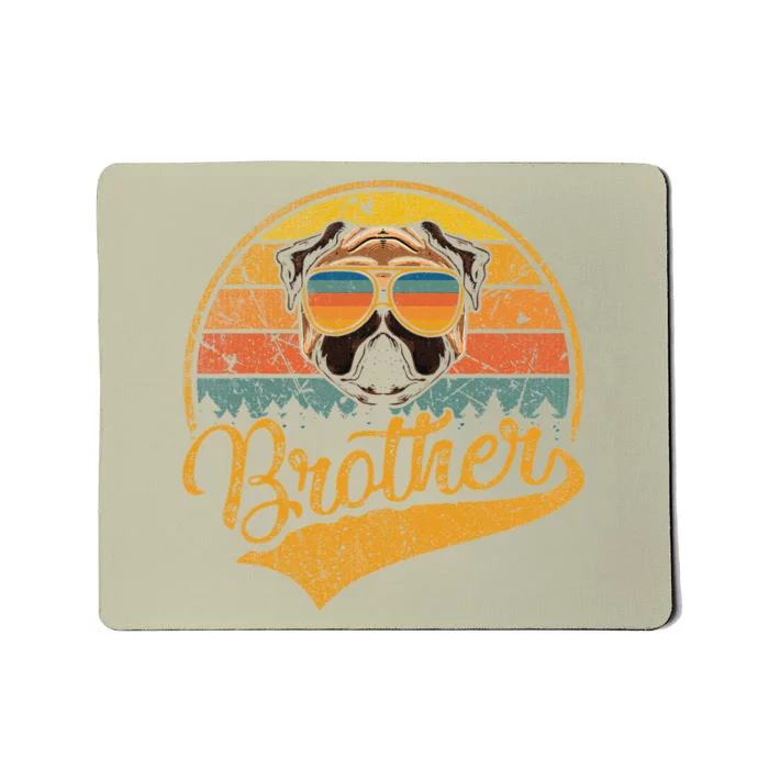 Cool Father's Day Gifts Retro Vintage Pug Brother Mousepad