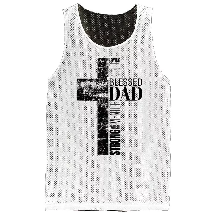 Christian Fathers Day Gifts Religious Blessed Dad Cross Mesh Reversible Basketball Jersey Tank