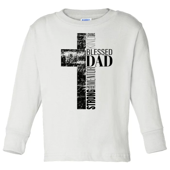 Christian Fathers Day Gifts Religious Blessed Dad Cross Toddler Long Sleeve Shirt