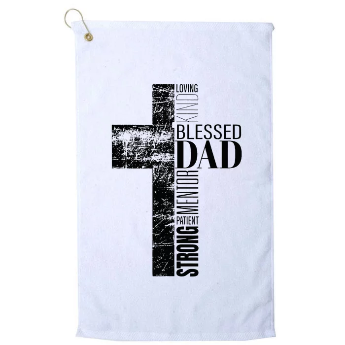 Christian Fathers Day Gifts Religious Blessed Dad Cross Platinum Collection Golf Towel