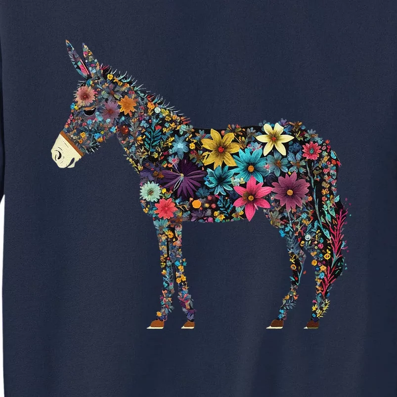 Cute Flower Donkey On Summer Floral Donkey Tall Sweatshirt