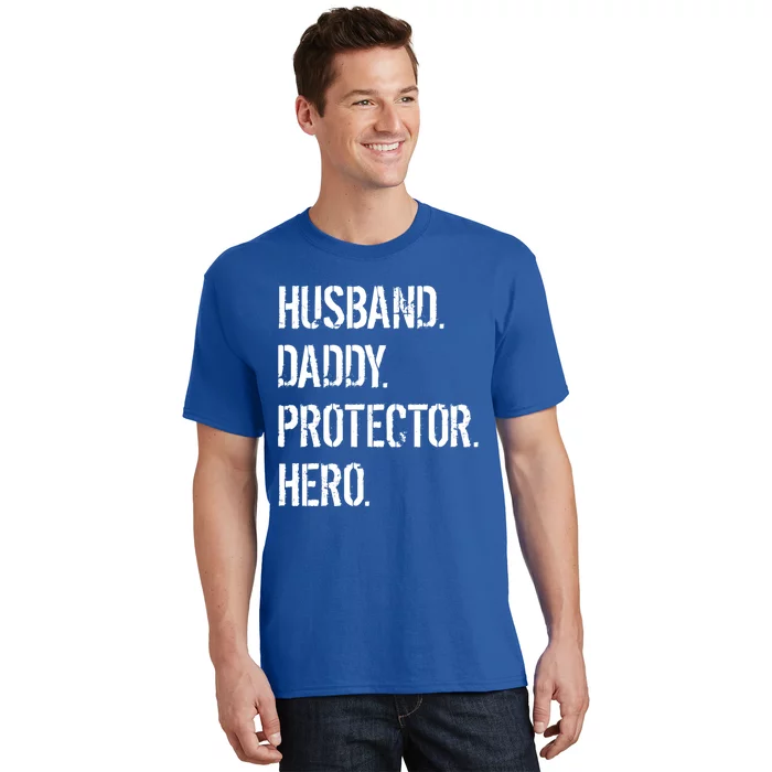 Cool Father Dad Husband Daddy Protector Hero Funny Gift T-Shirt