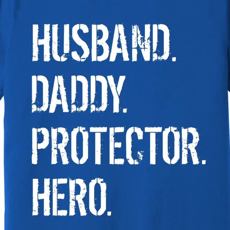 Cool Father Dad Husband Daddy Protector Hero Funny Gift Premium T-Shirt