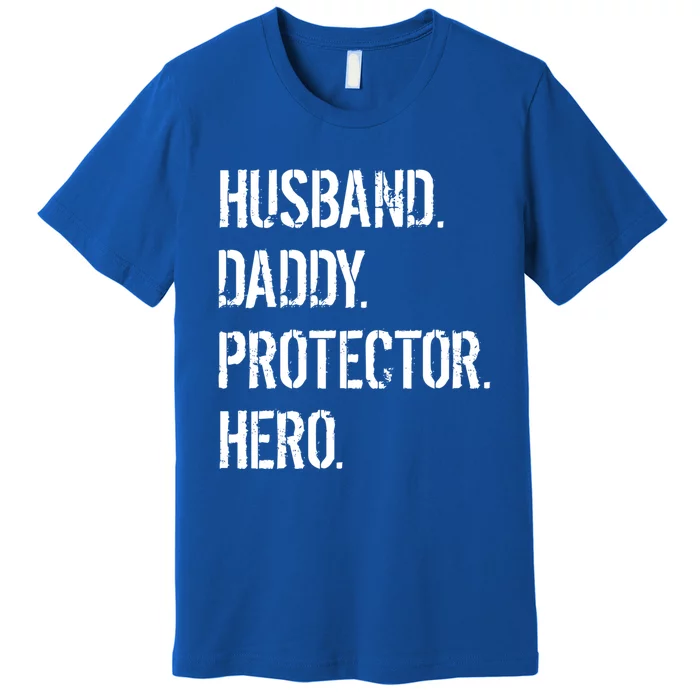 Cool Father Dad Husband Daddy Protector Hero Funny Gift Premium T-Shirt