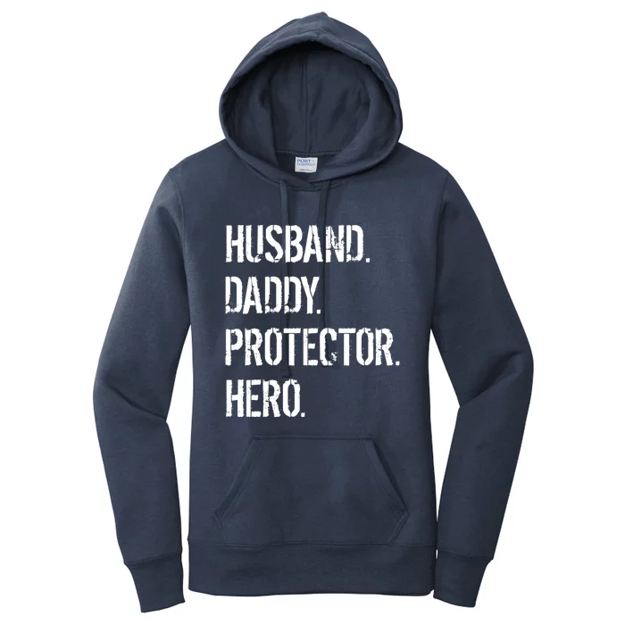 Cool Father Dad Husband Daddy Protector Hero Funny Gift Women's Pullover Hoodie