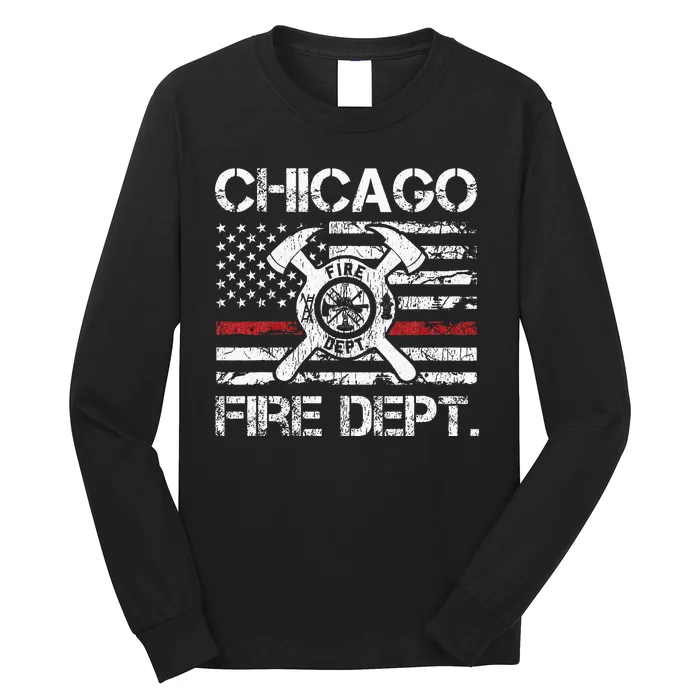 Custom Fire Department Thin Red Line Flag Personalize City Or State Long Sleeve Shirt