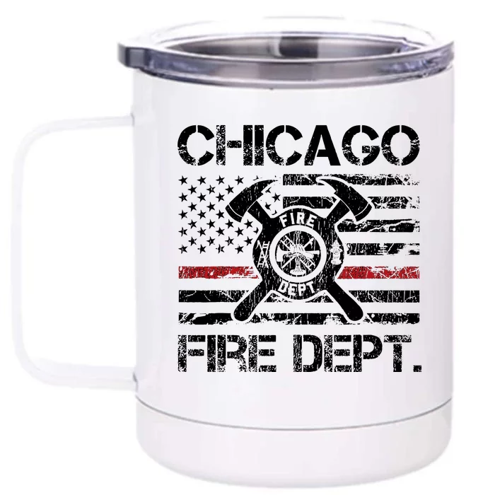 Custom Fire Department Thin Red Line Flag Personalize City Or State Front & Back 12oz Stainless Steel Tumbler Cup