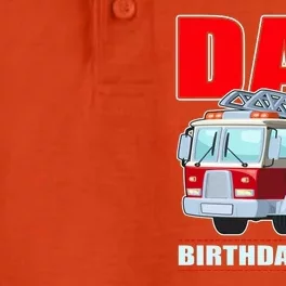 Cute Funny Dad Birthday Crew Firetruck Dry Zone Grid Performance Polo