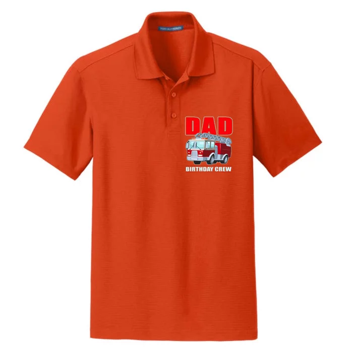 Cute Funny Dad Birthday Crew Firetruck Dry Zone Grid Performance Polo