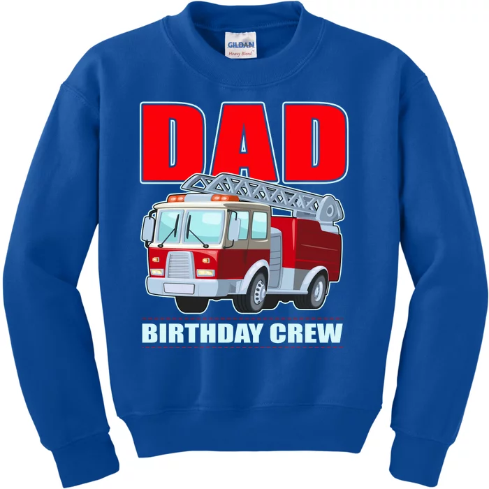 Cute Funny Dad Birthday Crew Firetruck Kids Sweatshirt