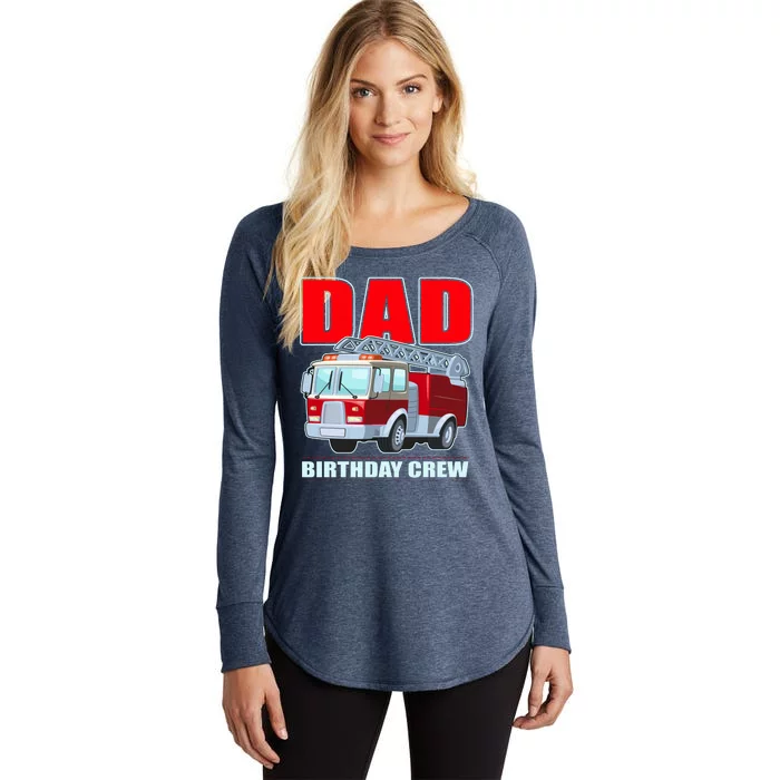 Cute Funny Dad Birthday Crew Firetruck Women's Perfect Tri Tunic Long Sleeve Shirt