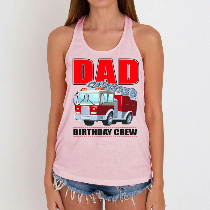 Cute Funny Dad Birthday Crew Firetruck Women's Knotted Racerback Tank