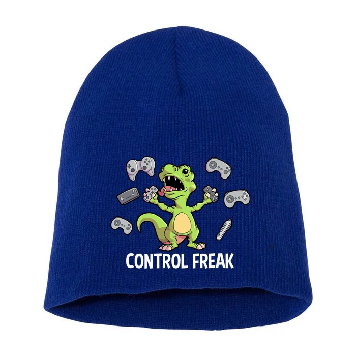 Control Freak Dinosaur T Rex Funny Video Gamer Game Lovers Gift Short Acrylic Beanie