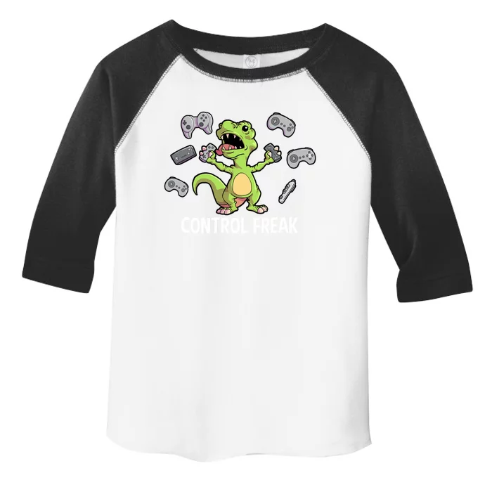 Control Freak Dinosaur T Rex Funny Video Gamer Game Lovers Gift Toddler Fine Jersey T-Shirt