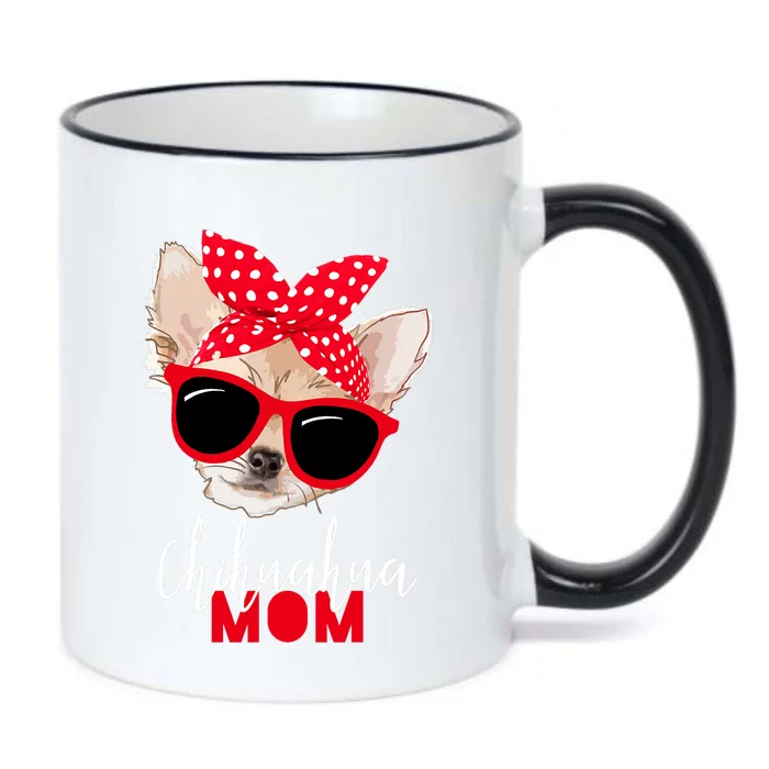 Chihuahua Funny Dog Mom Sunglasses Dog Lover Black Color Changing Mug