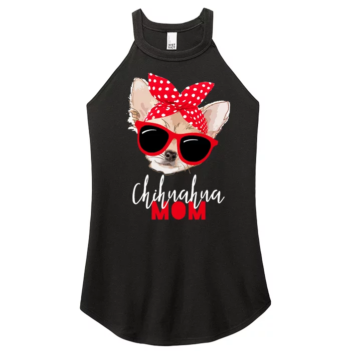 Chihuahua Funny Dog Mom Sunglasses Dog Lover Women’s Perfect Tri Rocker Tank