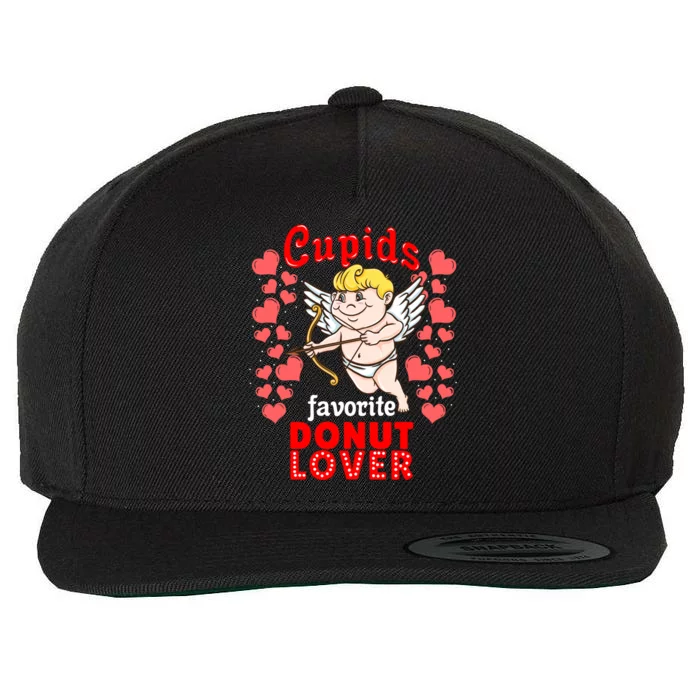 Cupids Favorite Donut Lover Valentines Day Gift Wool Snapback Cap