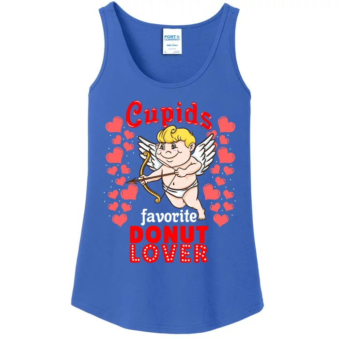 Cupids Favorite Donut Lover Valentines Day Gift Ladies Essential Tank