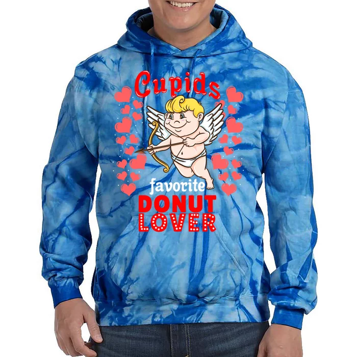 Cupids Favorite Donut Lover Valentines Day Gift Tie Dye Hoodie